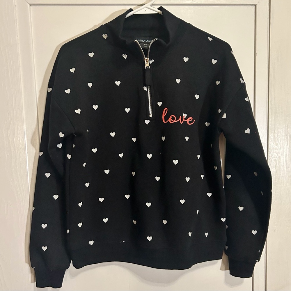 Cynthia Rowley “Love” sweatshirt with a half zipper women’s size small